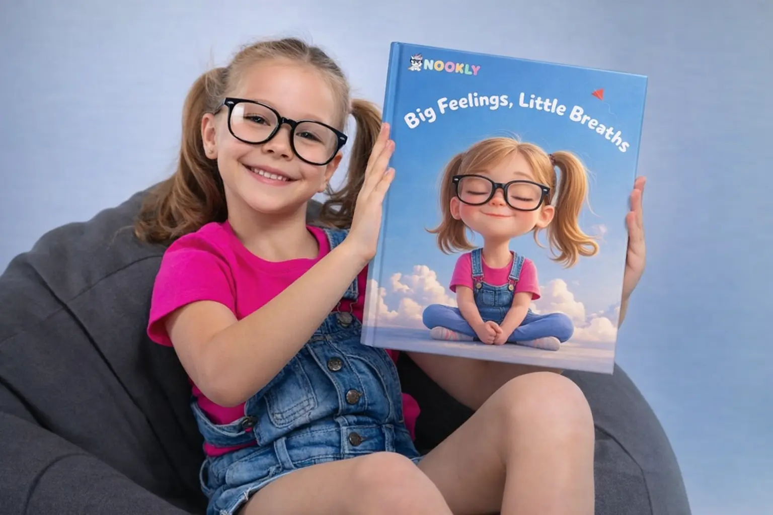 A child reading a personalized Nookly story