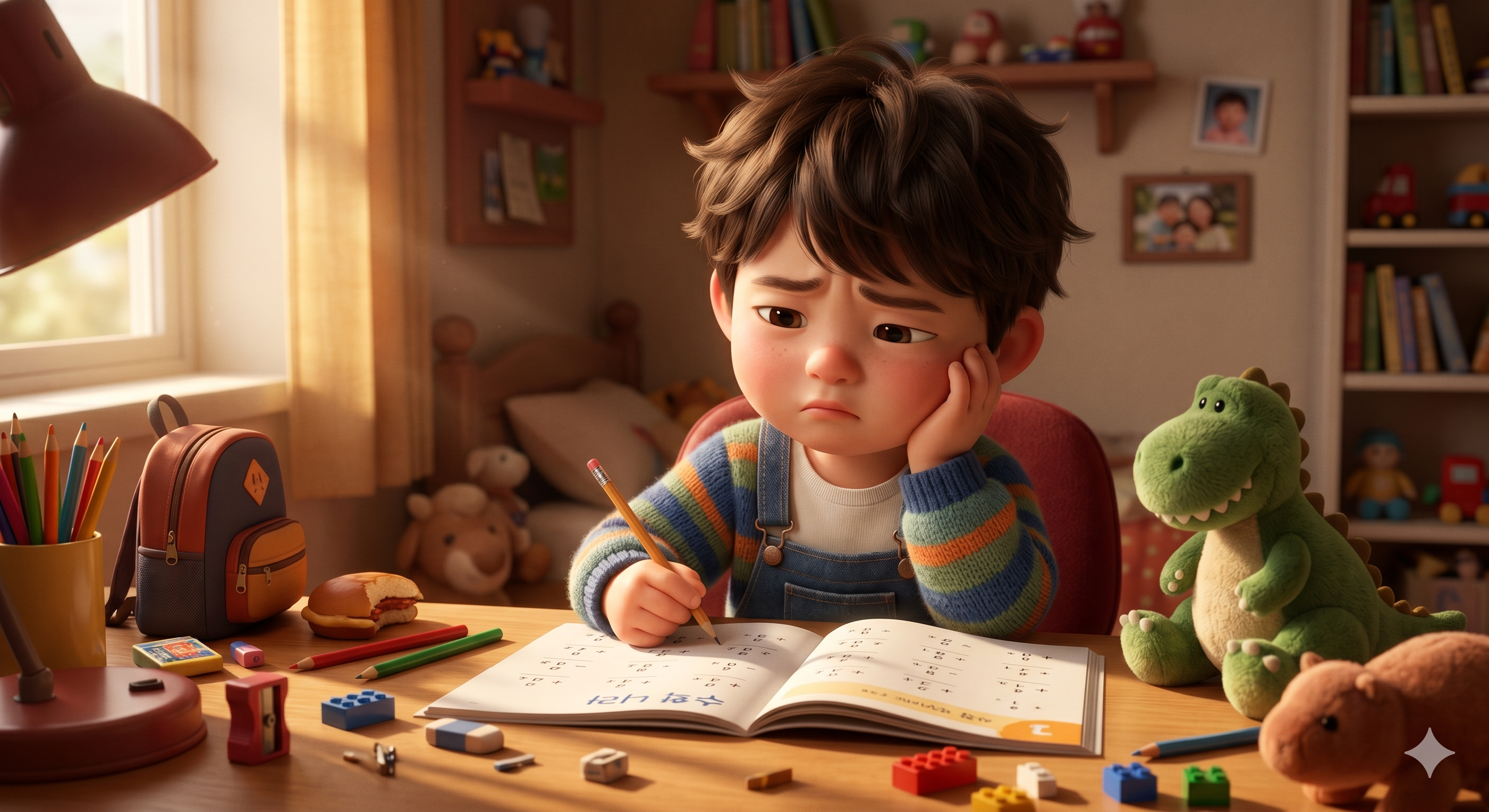 A child struggling with learning